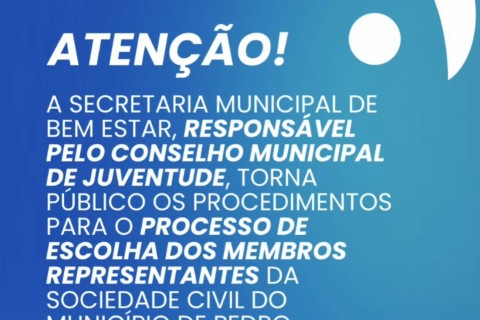 Eleição para o conselho municipal da juventude de Pedro Leopoldo tem inscrições abertas