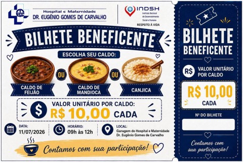 Maternidade de Pedro Leopoldo promove bilhete beneficente com venda de caldos e canjica