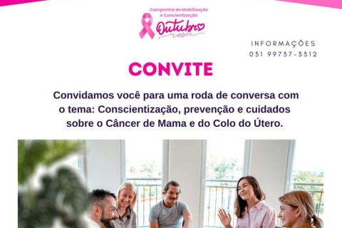 Roda de Conversa “Outubro Rosa” ocorre nesta quarta-feira(22) no salão paroquial