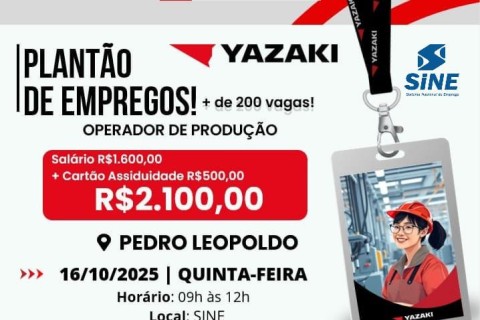 Plantão de Empregos : Yazaki oferece mais de 200 vagas