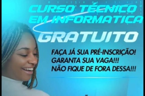 Curso Técnico em Informática gratuito está com Pré-Inscrições abertas em Pedro Leopoldo