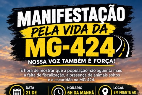 Manifestação pela segurança da MG-424 é marcada para 21 de setembro