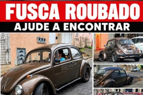 Fusca de família há mais de 50 anos é furtado em Contagem durante o domingo de eleições