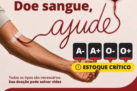 Hemominas alerta para estoques críticos de sangue em Minas Gerais