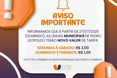 Unir confirma redução de tarifas após anúncio da administração municipal