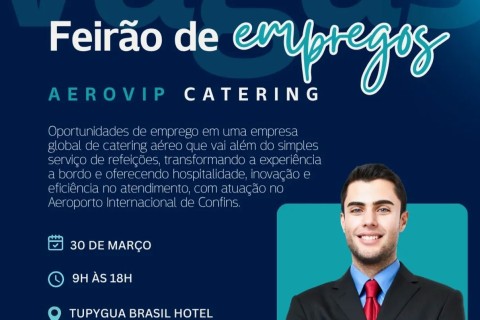 Feirão de empregos em Pedro Leopoldo oferece diversas vagas na Aerovip Catering