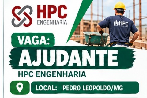 HPC Engenharia anuncia vagas de emprego em Pedro Leopoldo
